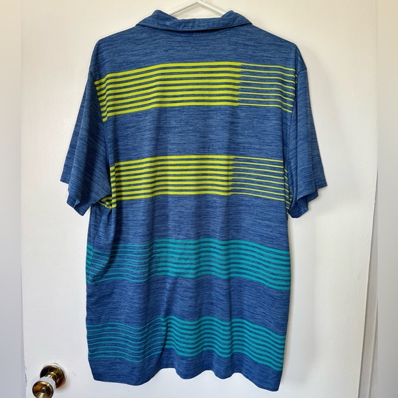 🎉4/30$🎉 Nike Golf Blue Green Striped Polo Shirt Size XL - Picture 5 of 5